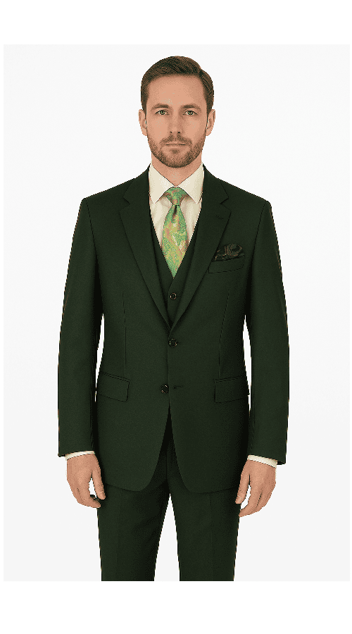 Rossi Man ELI RM117 â€“ Classic 3-Piece Menâ€™s Suit in Hunter Green