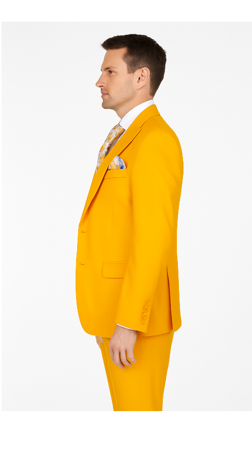 Rossi Man ELI RM103 â€“ Modern Fit 3-Piece Menâ€™s Suit in Bold Yellow