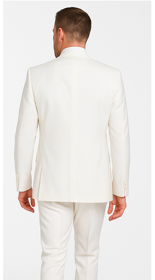 Tailored Mens Suit in Winter White - Rossi Man ELI RM202 Formal 3-Piece Set