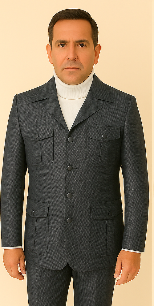 Rossi Man DUKE RM1767 – Slim Fit Steel Grey 3-Piece Suit for Men | Elegant Formalwear