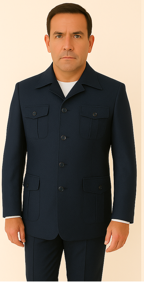 Rossi Man DUKE RM1768 – Slim Fit Navy 3-Piece Suit for Men | Stylish Formalwear