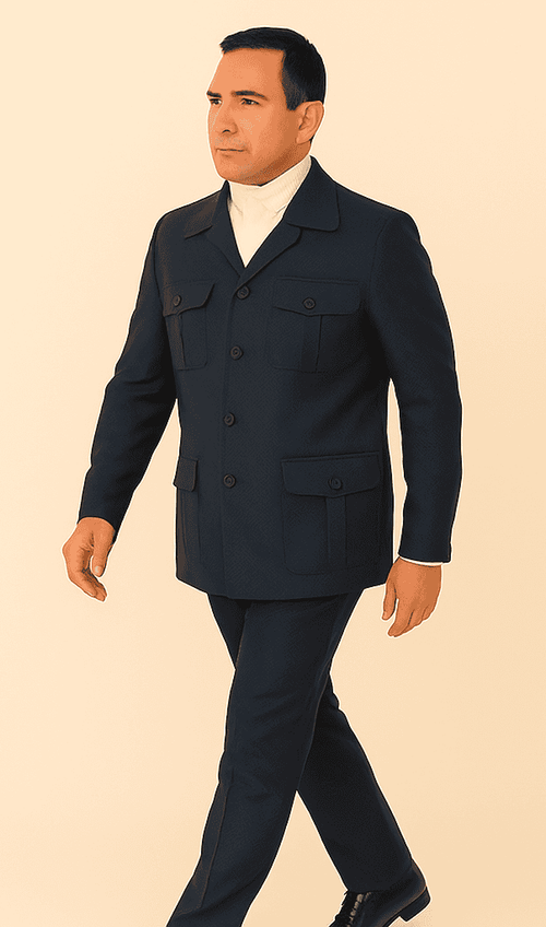 Rossi Man DUKE RM1768 – Slim Fit Navy 3-Piece Suit for Men | Stylish Formalwear