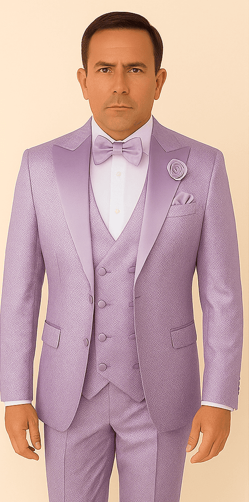 Rossi Man FORD RM1914 – Men's 3-Piece Slim Fit Suit in Purple | Timeless Modern Formalwear