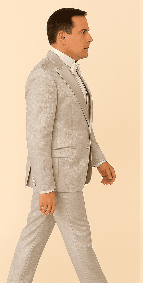 Rossi Man FORD RM1915 â€“ Men's Slim Fit 3-Piece Suit in Silver