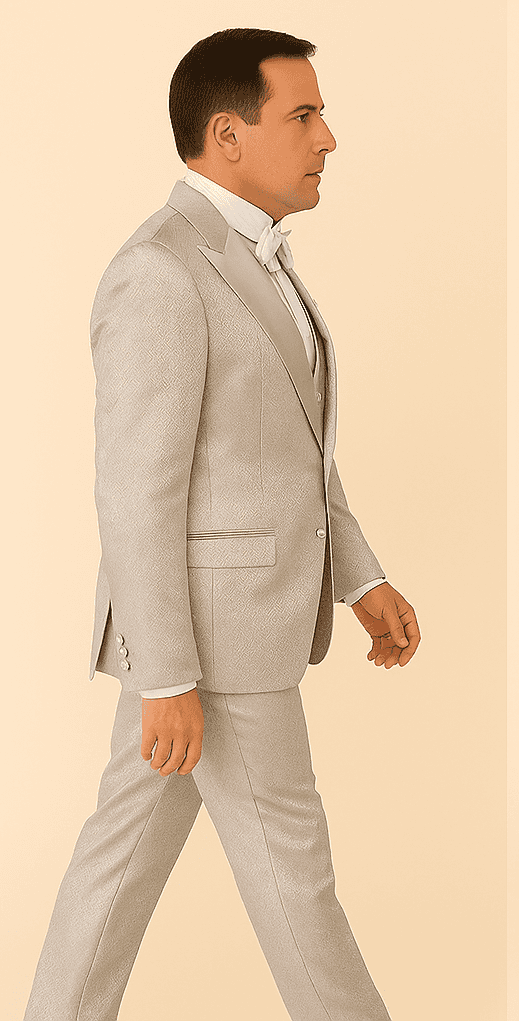 Rossi Man FORD RM1915 â€“ Men's Slim Fit 3-Piece Suit in Silver