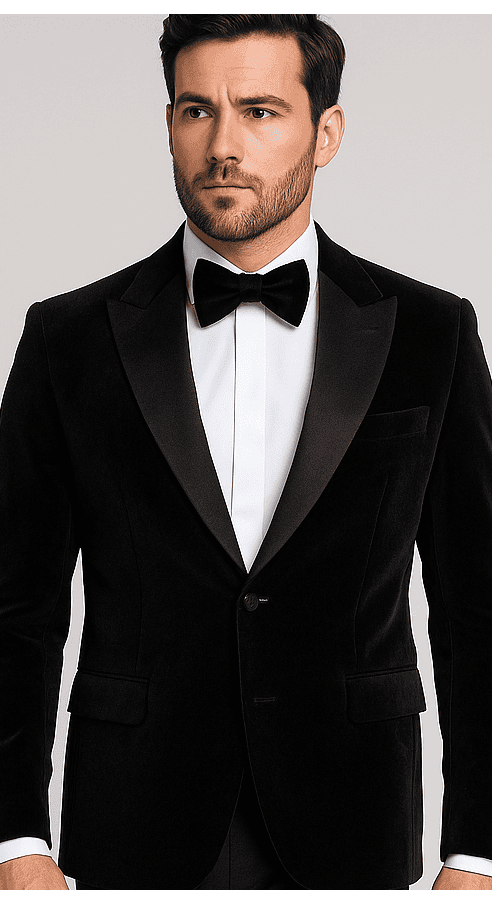 Black Mens Suit - Rossi Man Leo RM1575 with Modern Sleek Fit