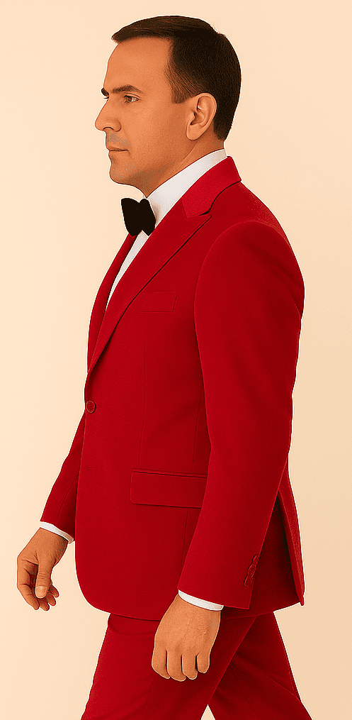 Rossi Man LEO RM1577 – Red Slim Fit 3-Piece Suit for Men | Contemporary Elegance for Formal Occasions