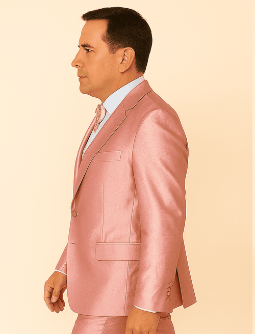 Rossi Man LEO RM1602 – Men's 3-Piece Slim Fit Suit in Pink | Modern Classic Formalwear
