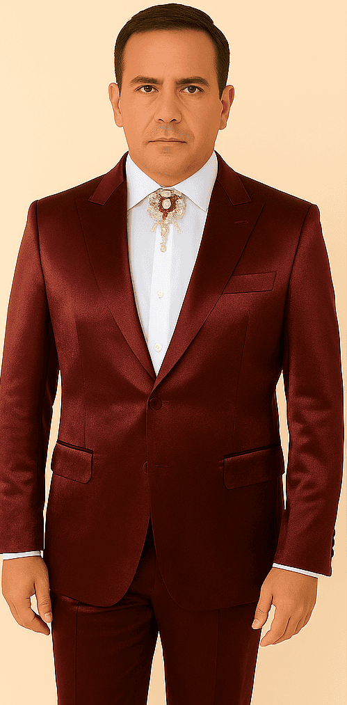 Rossi Man LEO RM1608 – Dark Red 3-Piece Slim Fit Suit for Men | Perfect for Formal & Wedding Events