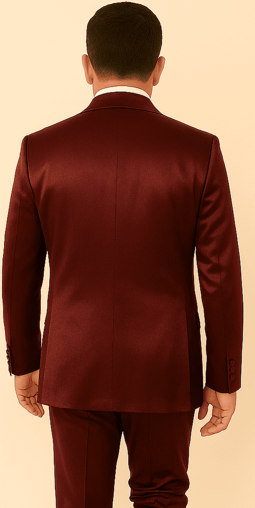Rossi Man LEO RM1608 – Dark Red 3-Piece Slim Fit Suit for Men | Perfect for Formal & Wedding Events
