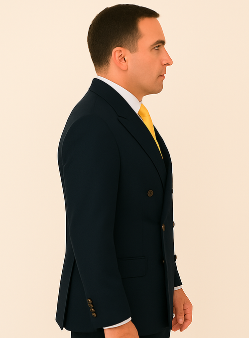 Rossi Man Double-Breasted 2-on-6 Suit – Elegant Men's Formalwear with Flat Front Trousers