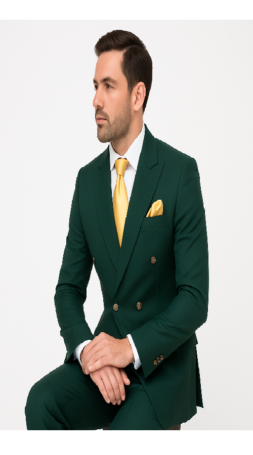 Rossi Man RM1190 â€“ Milano Collection Slim Fit Menâ€™s Suit in Bold Green