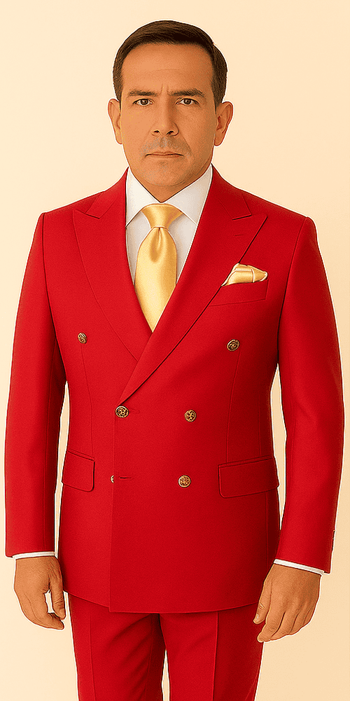 Rossi Man MILANO RM1191 – Slim Fit Red 3-Piece Suit for Men | Stylish Modern Formalwear