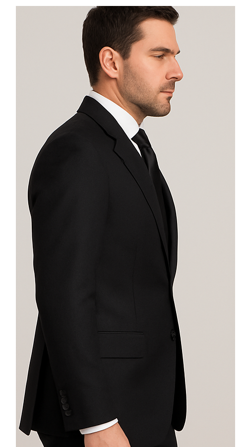 Rossi Man RM2301 - Sam Collection Mens Slim Fit Formal Suit in Black