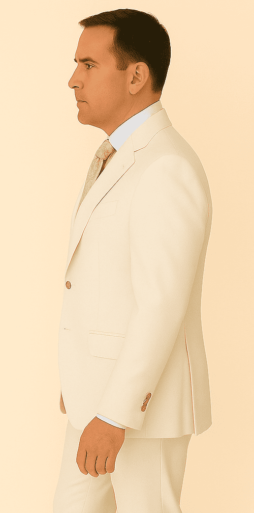 Rossi Man BOND RM1770 Slim Fit 3-Piece White Suit – 1-Button Peak Lapel, Stylish Men’s Formalwear