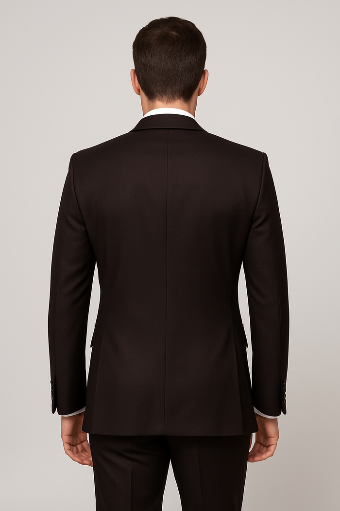 Chocolate Brown Slim Fit Suit â€“ Rossi Man Max 3-Piece Formal Set