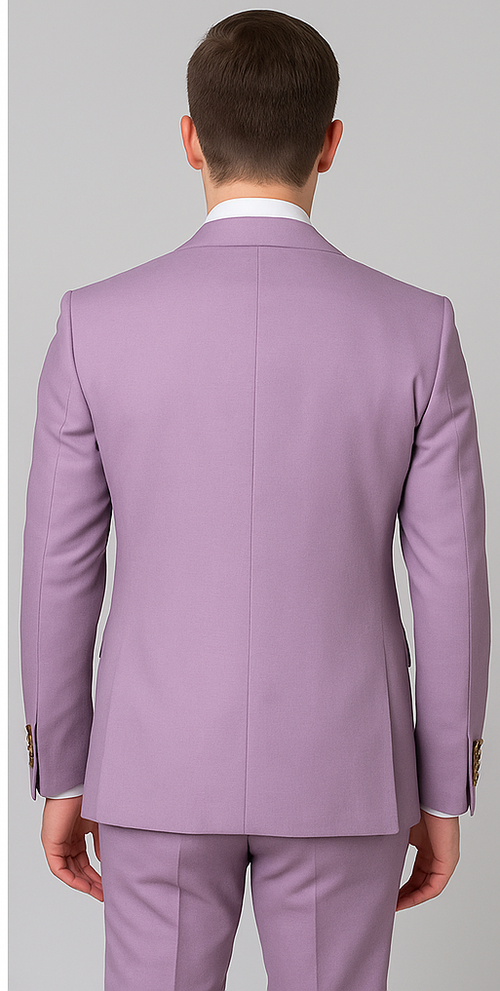 Rossi Man MAX RM1378 Slim Fit 3-Piece Suit â€“ Sophisticated Solid Lavender Suit for Men