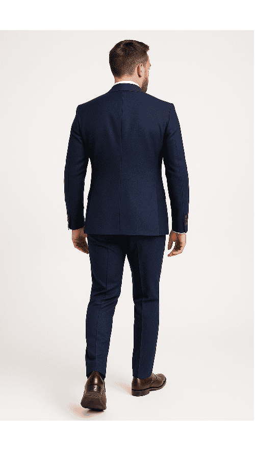 Modern 3-Piece Suit for Men â€“ Rossi Man Max Tailored Slim Fit in Solid Navy | RM1393
