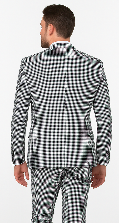 Rossi Man MAX RM1710 Slim Fit 3-Piece Suit – Modern Black and White Suit for Men