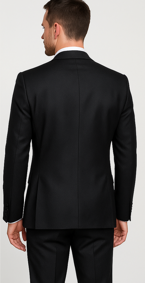 Rossi Man MAX RM1712 Slim Fit 3-Piece Suit – Stylish Black Formalwear for Men