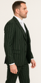 Rossi Man MAX RM1727 Slim Fit 3-Piece Suit – Stylish Tailored Green Pinstripe Suit for Men