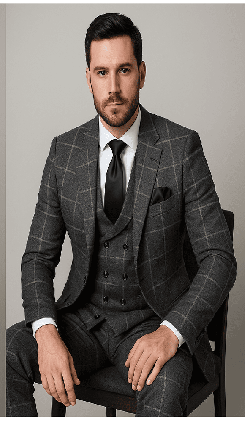Rossi Man RM1742 - Max Collection Stylish Slim Fit Mens Suit in Brown