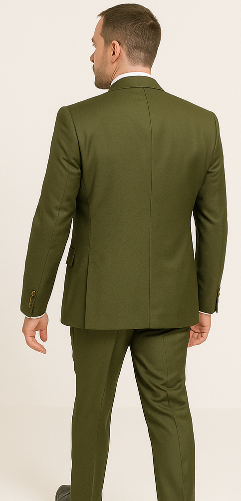 Rossi Man MAX RM1775 Slim Fit 3-Piece Suit – Sophisticated Tailored Olive Green Suit for Men