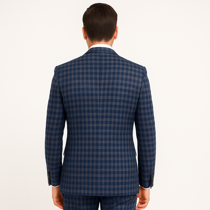 Rossi Man MAX RM1835 Slim Fit 3-Piece Suit â€“ Modern Tailored Blue Suit for Men