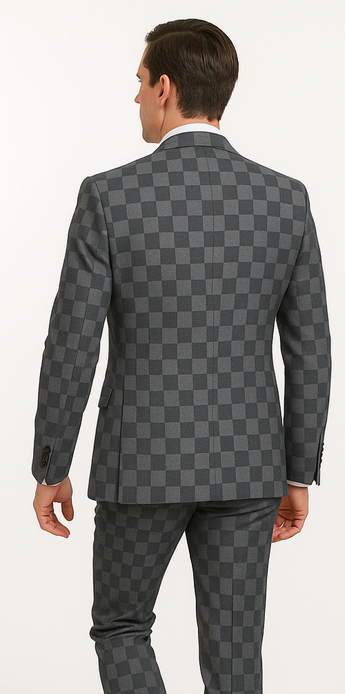 Rossi Man MAX RM1836 Slim Fit 3-Piece Grey Suit – Tailored Formal Suit for Men