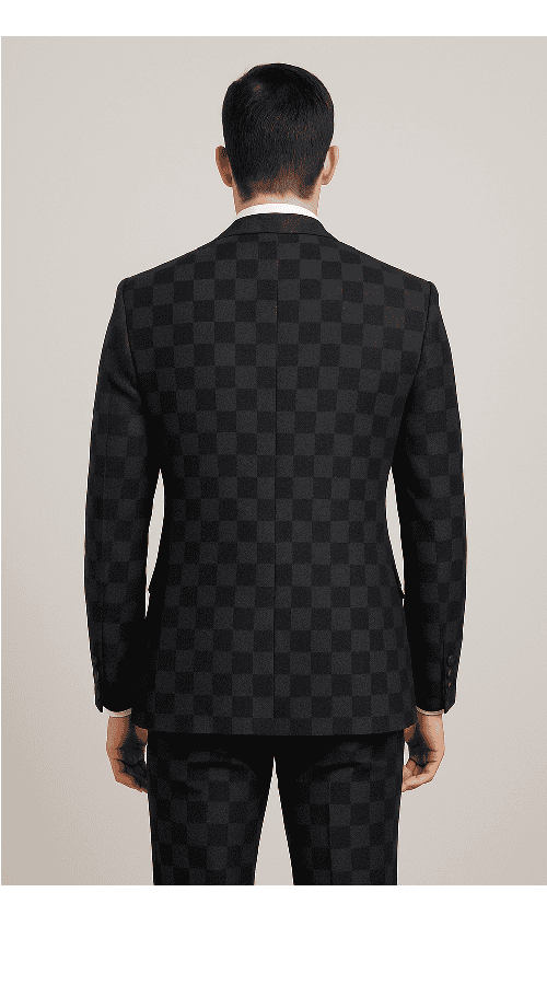 Rossi Man Max RM1837 - Mens Slim Fit Tailored 3-Piece Suit in Black
