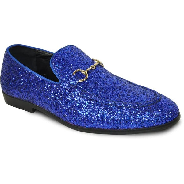 Mens Modern Glitter Sequin Prom Tuxedo Loafer In Royal Blue