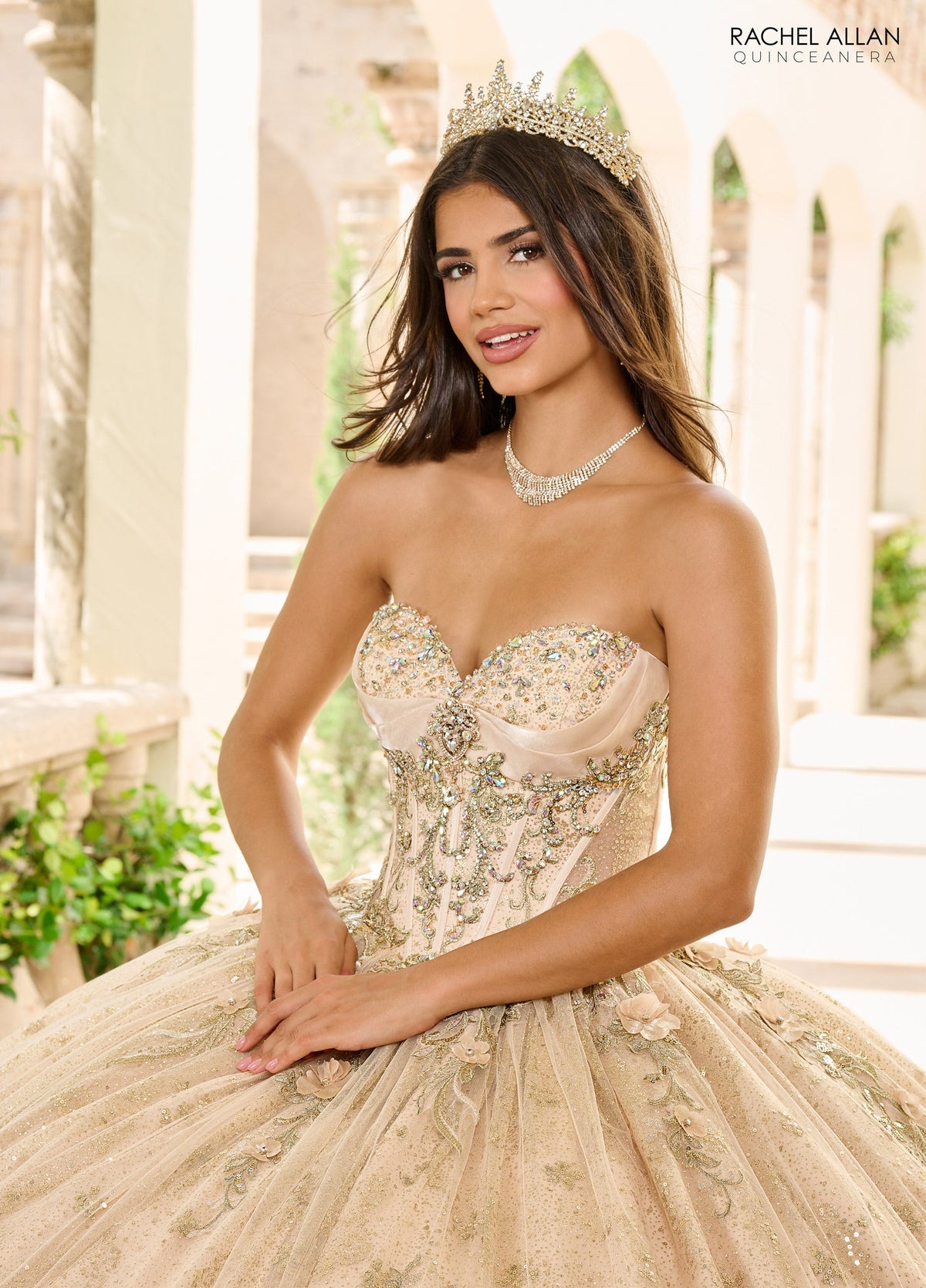 Rachel Allan RQ3146 Cape Sleeve Quinceanera Dress