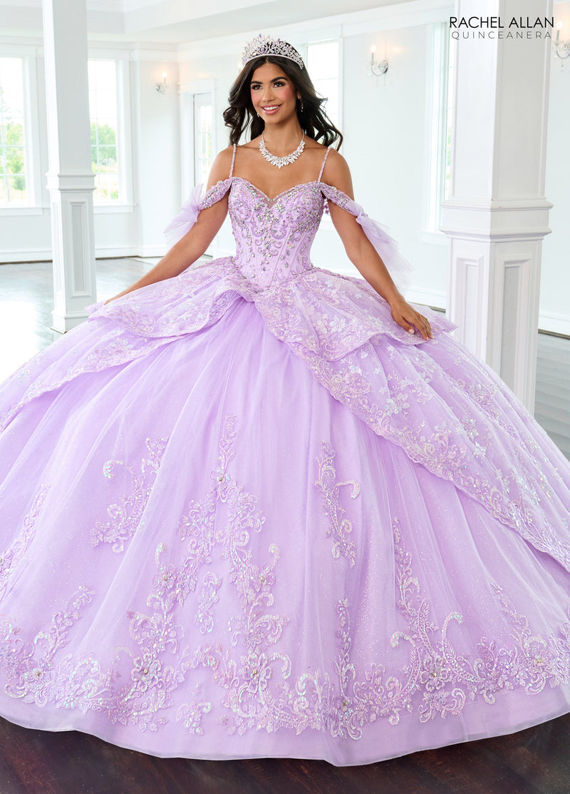 Rachel Allan RQ3147 Off Shoulder Bow Quinceanera Dress