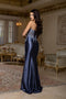 Beaded Corset Dress with High Slit Strapless Embellished Evening Gown by Royal Queen RQ8232