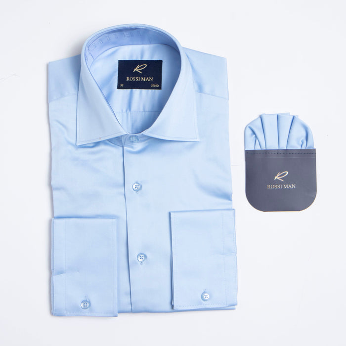 Mens Light Blue Shirt by Rossi Man“ RS1 Model