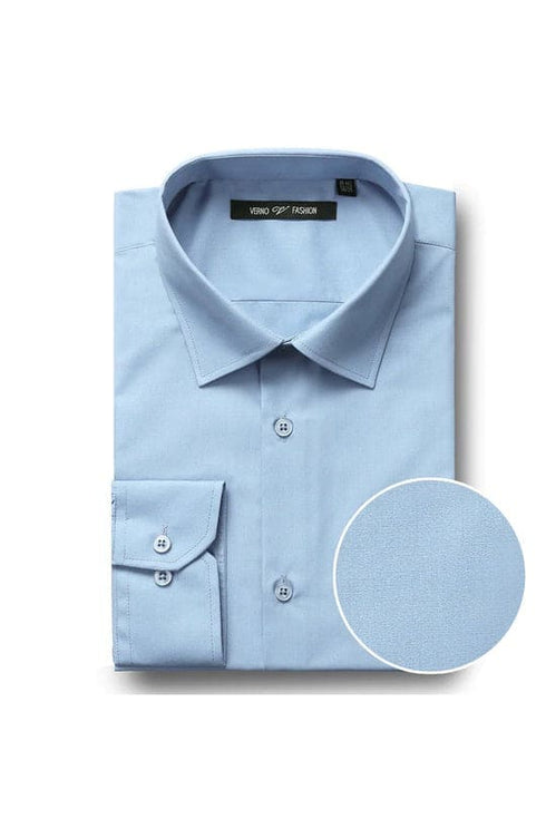 Mens Classic Fit Spread Collar Dress Shirt in Sky Blue