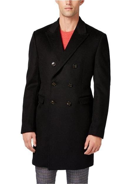 Mens Overcoat -Mens Long Wool Topcoats- Topcoat For Men-Mens Double breasted Overcoat - "Black" Double breasted Coat