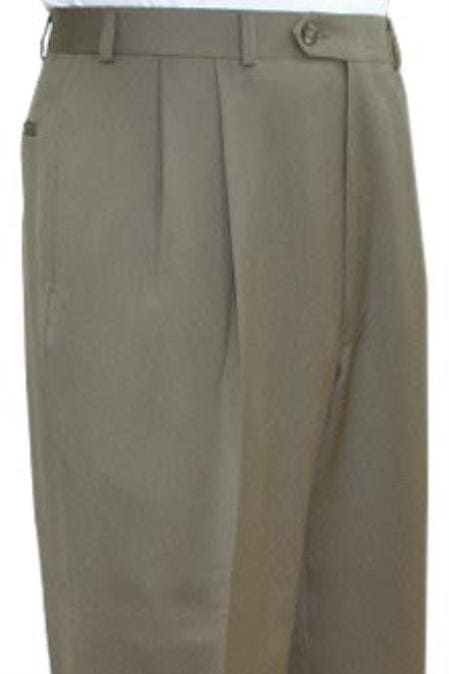 Mens 50 Pleated Dress Pants Mizzani Pleated Super 120'S - AlbertoNardoniStore