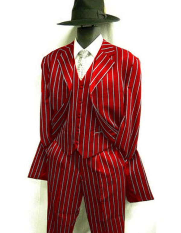 Pinstripe Zoot Suit - 1920s Fashion Suit - Gangster Suit - Long Style Fashion Church Suits