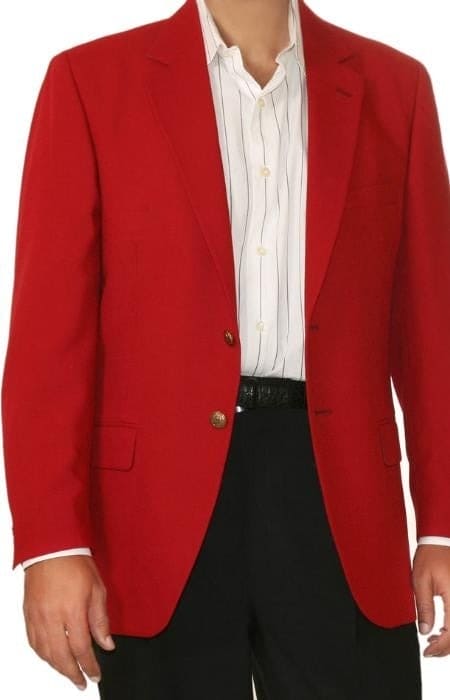 Mens Cheaped Price Suit Jackets Red Two Button Cheap Priced Unique Dress Blazer Jacket For Men Sale Blend (Men + Women)