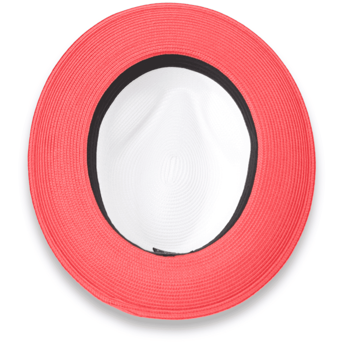 Tapa Crushable Straw Hat Fedora in Two Tone Red-White