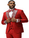 Red and Silver Prom Tuxedo - Perfect Wedding Suit Vested rhinestone sequin Lapelled