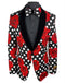 White and Red Black Polk Dot Floral Flower Paisley Suits