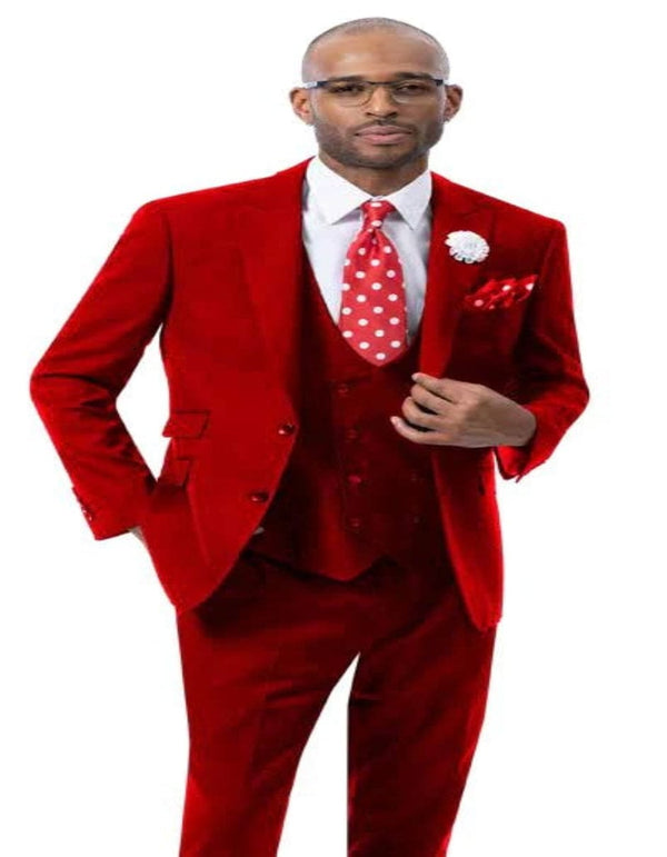 Great Gatsby Guy Costumes - Red Suit With Double Breasted Vest