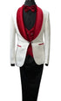 Red and White Suit - White and Red Slim Fit Tuxedo