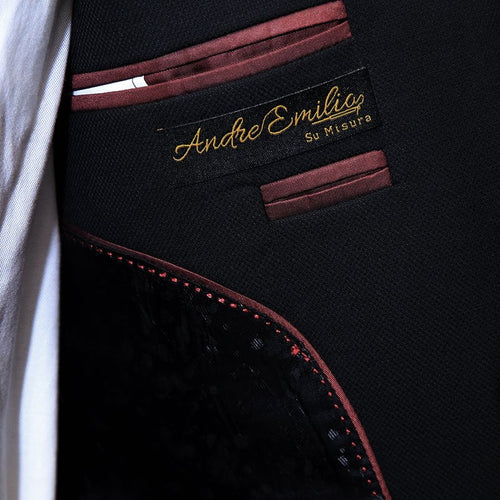 Black Suit With Gray Plaid Vest - 100% Wool Fabric - Slim or Modern Fit - Classic Fit