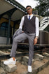 Mens Grey Pinstripe Suit Modern Suit in Grey - Gray Pinstripe Suit