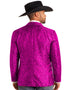 Mens Notch Lapel Paisley Blazer Fuchsia