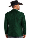 Mens Notch Lapel Paisley Blazer Hunter