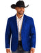 Mens Notch Lapel Paisley Blazer Royal